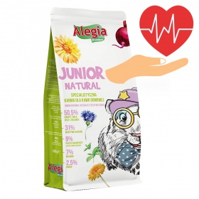 Alegia - Junior Natural - pokarm ziołowy dla młodych szynszyli 650g