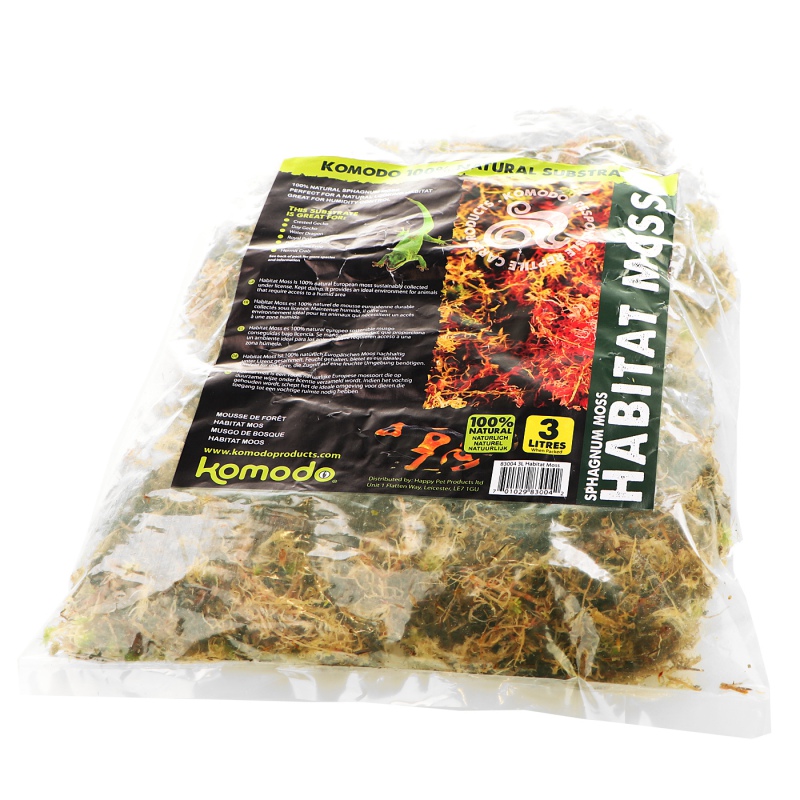 Komodo Habitat Moss 3l - żywy mech torfowiec 400g