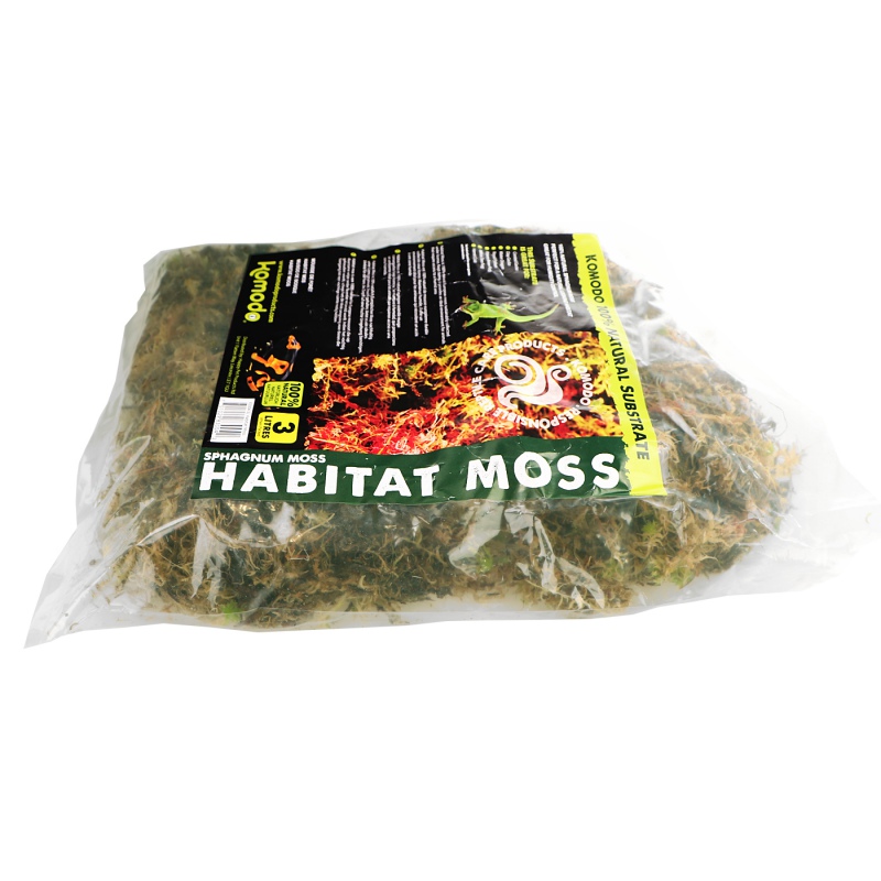 Komodo Habitat Moss 3l - żywy mech torfowiec 400g