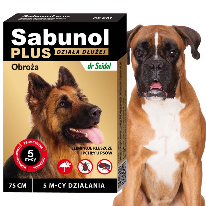 Coleira Sabunol Plus 75cm para cães