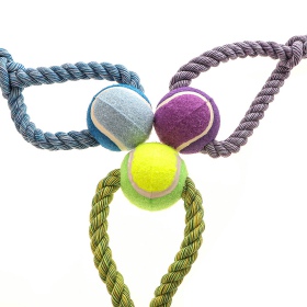 HappyPet Knots Tennis Ball - piłka tenisowa z plecionym sznurem