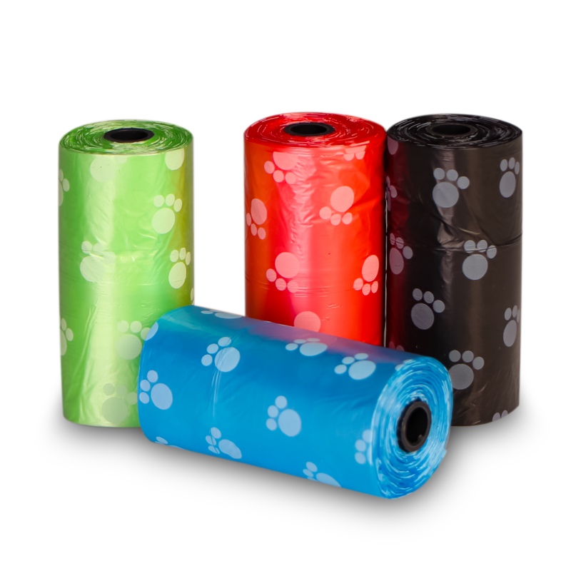 Colorful dog waste bags