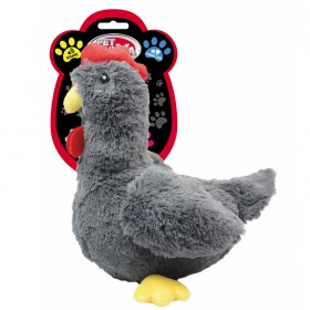 Peluche poule qui couine 34cm pour chien