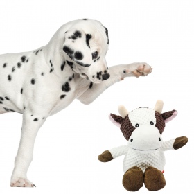 Jouet en peluche vache qui couine 32 cm