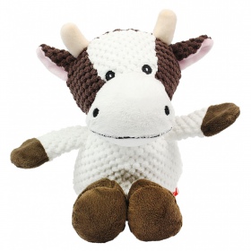 Jouet en peluche vache qui couine 32 cm