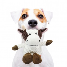 Jouet en peluche vache qui couine 32 cm