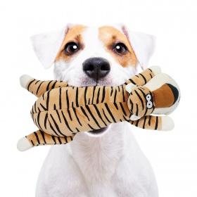 Tigre chirriante de peluche para perros