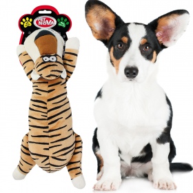 Tigre chirriante de peluche para perros