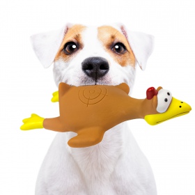 Pet Nova rubber toy - brown chicken