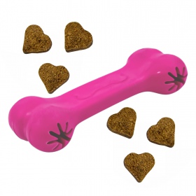 Brinquedo Osso Rosa para Pets com Aroma de Carne