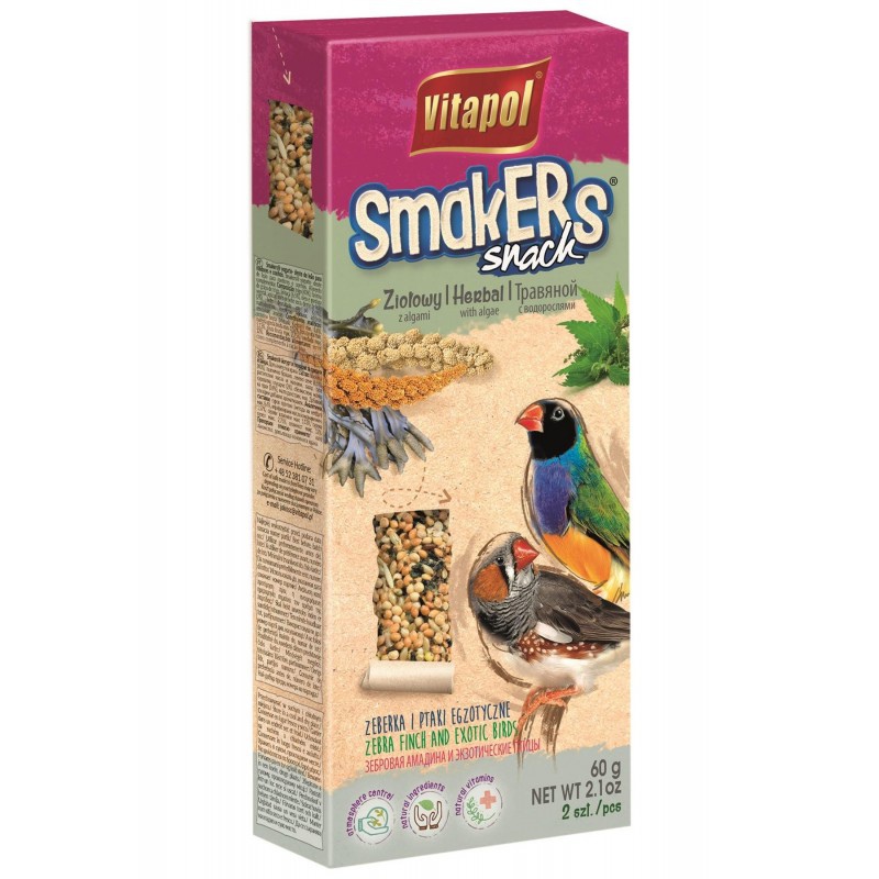 Snack herbal Vitapol para aves exóticas