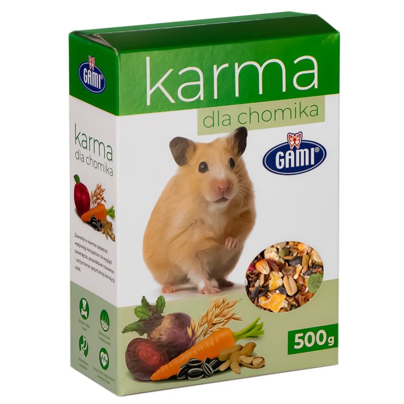 Gami hamsterfôr 500g i kartong