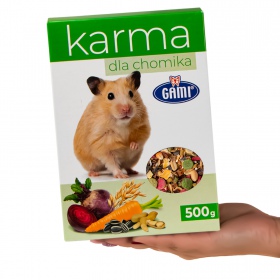 Gami hamsterfôr 500g i kartong