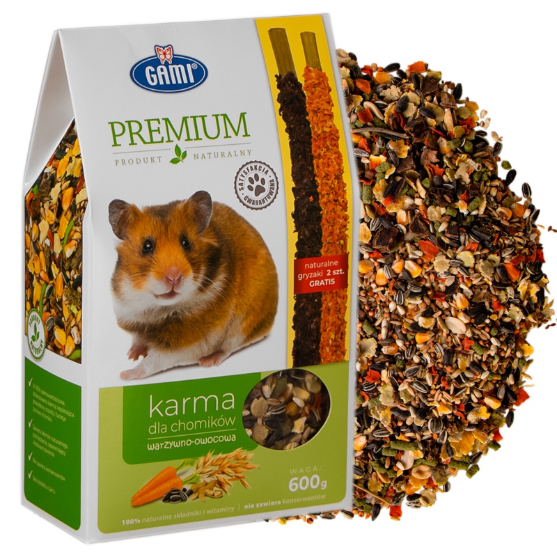 Gami Premium hamsterfôr med 2 kolber