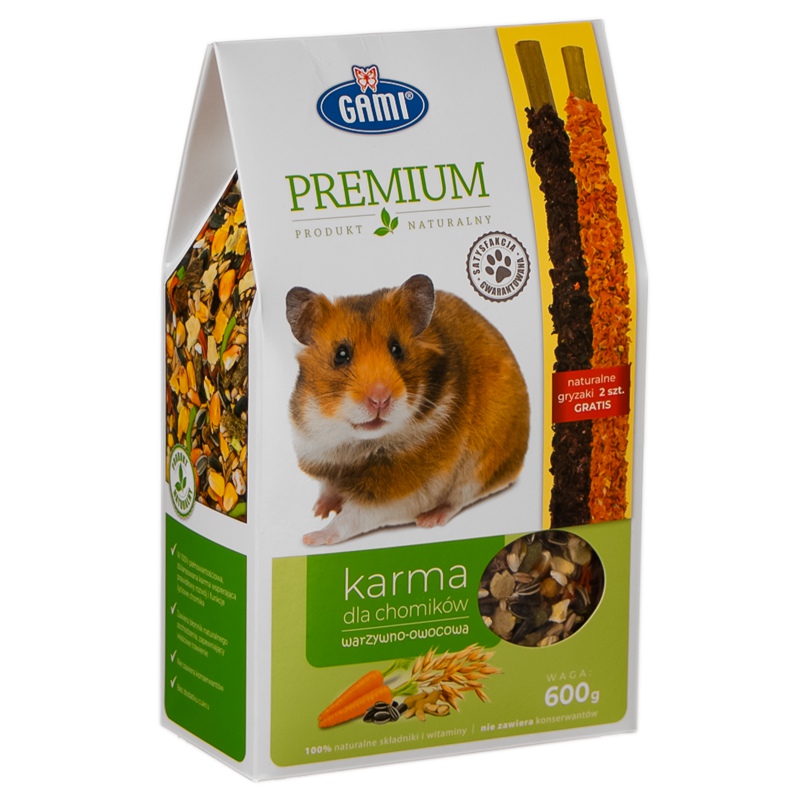 Gami Premium hamsterfôr med 2 kolber