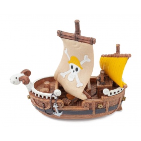 Decoração Barco Pirata para Aquário 15cm