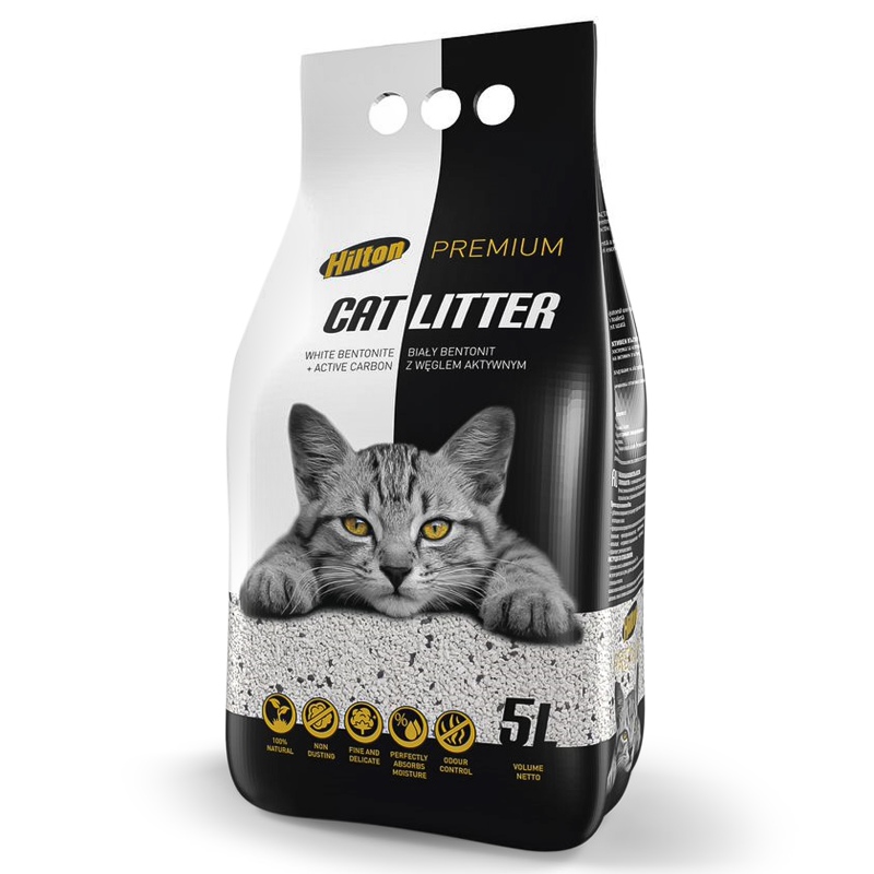 Hilton Cat Litter Carbon 5L Żwirek Bent.