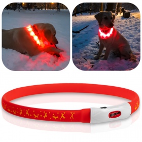 Hilton Flash Collar RED - obroża świecąca LED od 15cm - 55cm