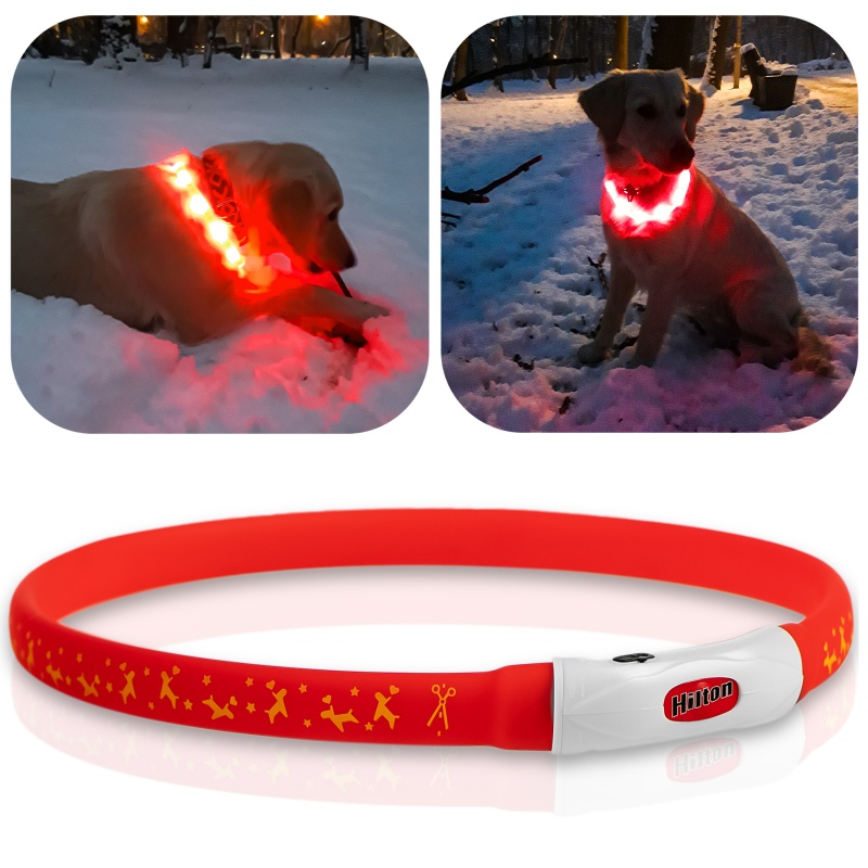 Collier lumineux LED Hilton Flash ROUGE