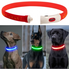 Hilton Flash Collar RED - obroża świecąca LED od 15cm - 55cm