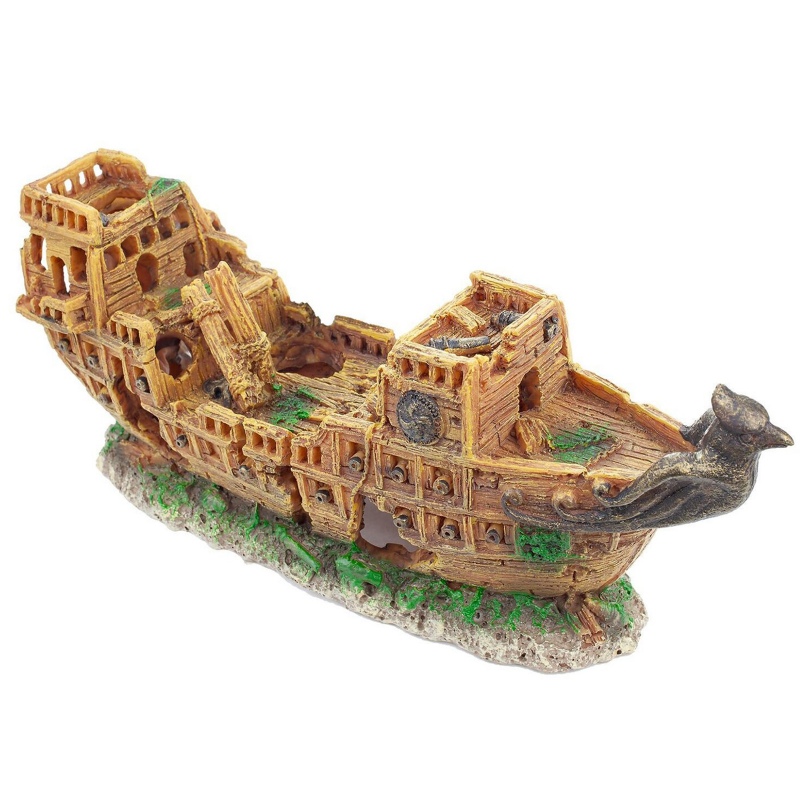 Happet aquarium decoration shipwreck 25cm