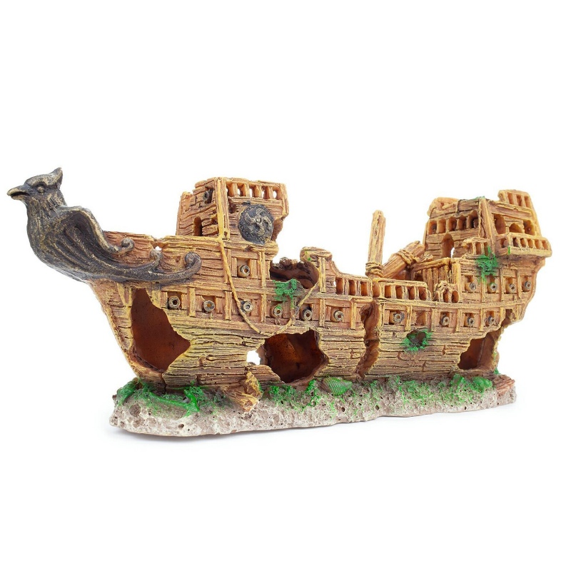 Happet aquarium decoration shipwreck 25cm