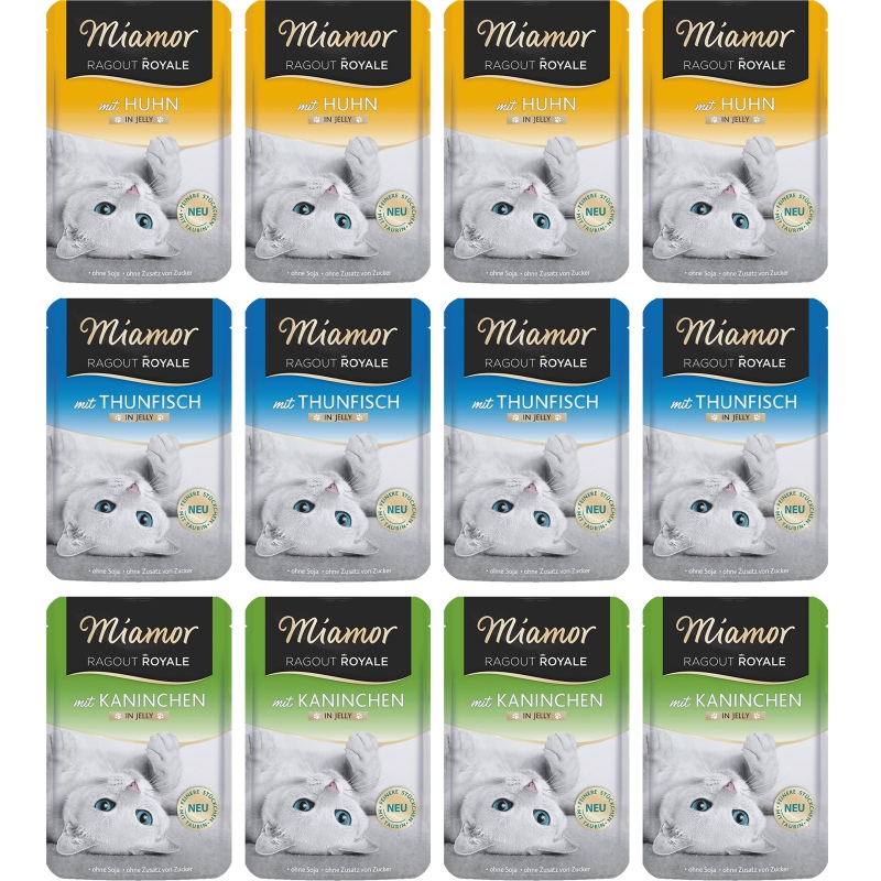 Miamor Royale 12pack Verwohn - kurczak, tuńczyk i królik w galarecie 12x100g