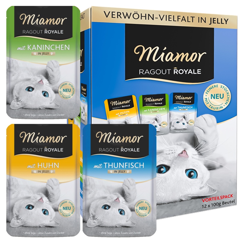 Miamor Royale 12pack Verwohn - kurczak, tuńczyk i królik w galarecie 12x100g