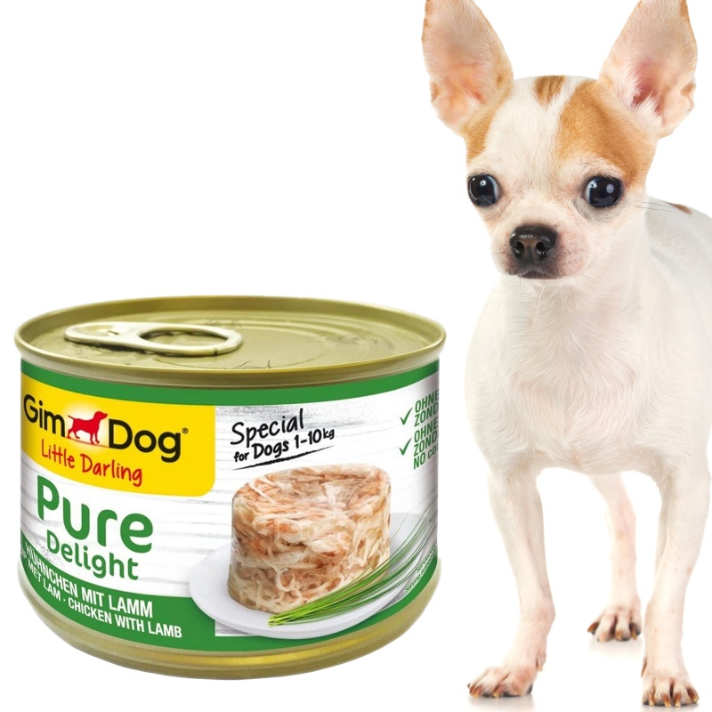 Gimdog Pure Delight 150g  - karma dla małych psów kurczak i jagnięcina w galarecie