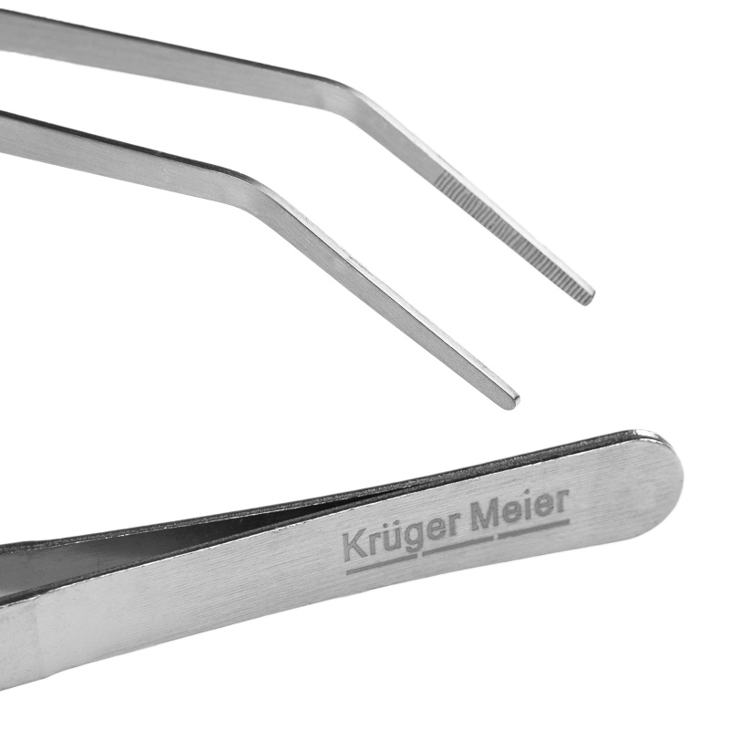 Pinça Curvada Kruger Meier - 30cm Aço Inoxidável