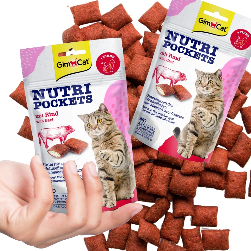 GimCat Nutri Pochets Fiber - kocie przysmaki na kłaczki