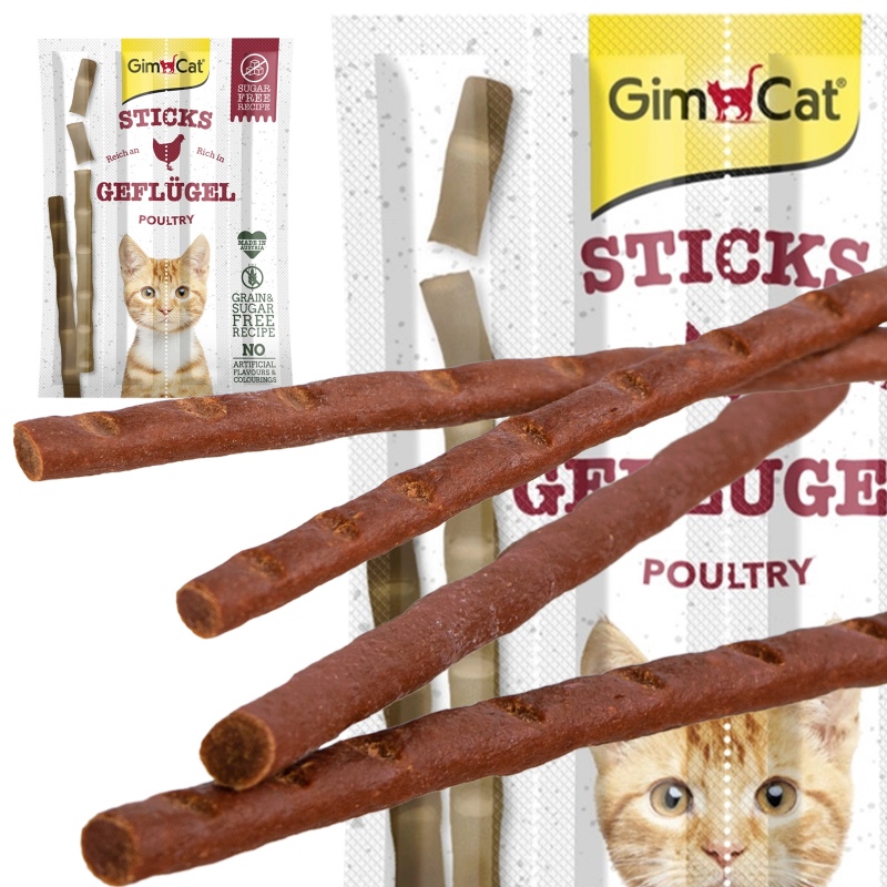 GimCat Sticks 95% Meat - kiełbaski drobiowe z wątróbką 4 sztuki