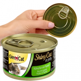 GimCat ShinyCat in Jelly - karma mięsna kurczak i papaja 70g