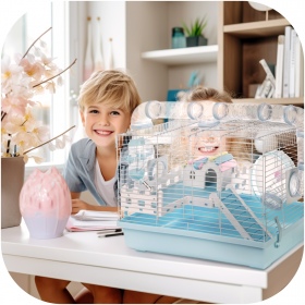 Miku Canals Blue Rodent Cage Complete Set