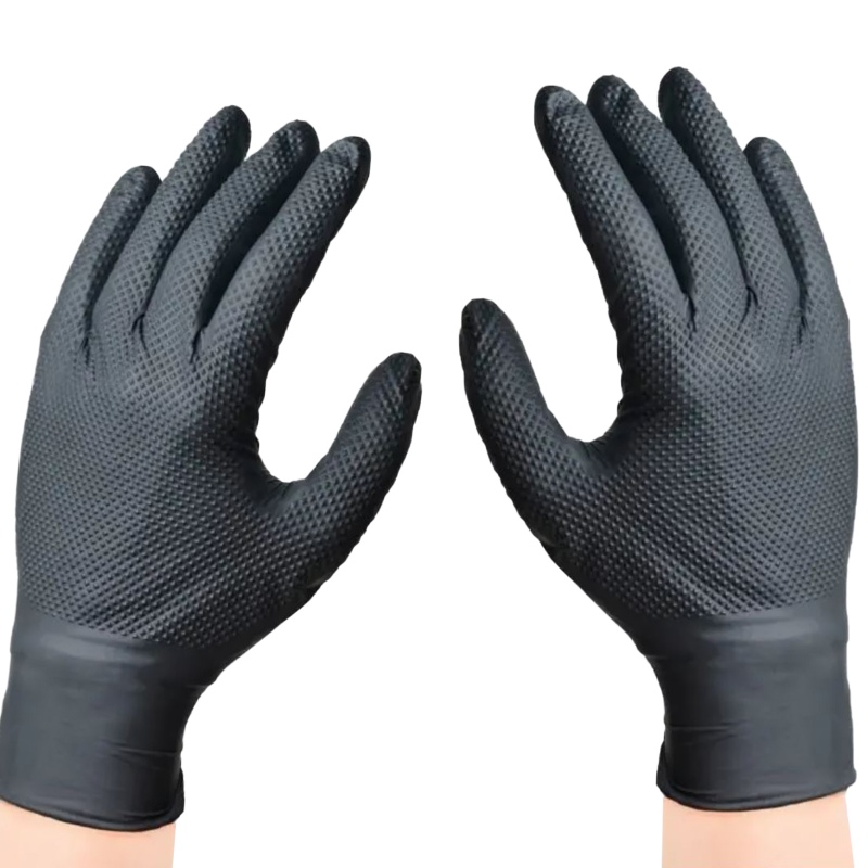 Guantes de nitrilo negros de protección XL