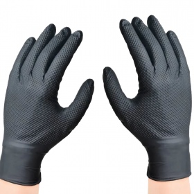 Black nitrile protective gloves - size XL