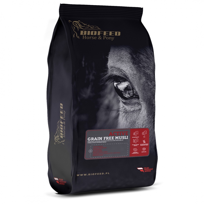 Biofeed Horse&Pony Active Musli Grain Free - bezzbożowa pasza dla koni sportowych 20kg