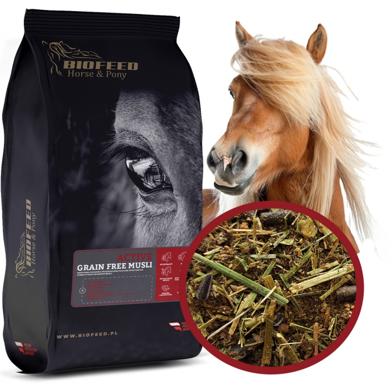 Biofeed Horse&Pony Active Musli Grain Free - bezzbożowa pasza dla koni sportowych 20kg