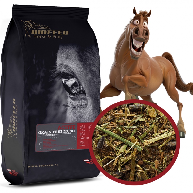 Biofeed Horse&Pony Active Musli Grain Free - bezzbożowa pasza dla koni sportowych 20kg