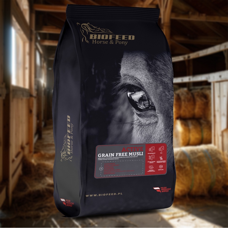 Biofeed Horse&Pony Active Musli Grain Free - bezzbożowa pasza dla koni sportowych 20kg