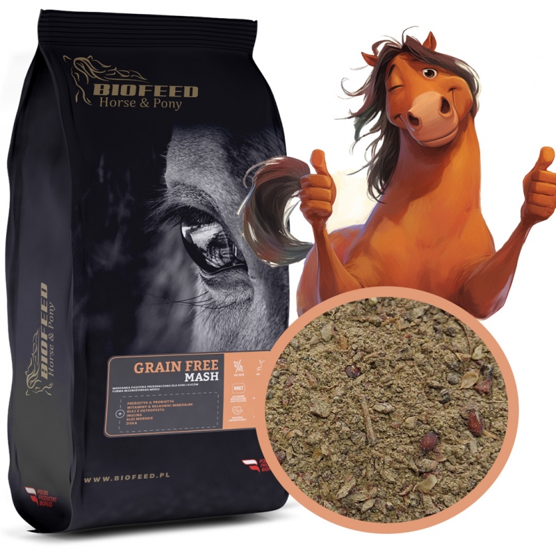 Biofeed Horse&Pony Grain Free Mash - mesz bezzbożowy dla koni 20kg