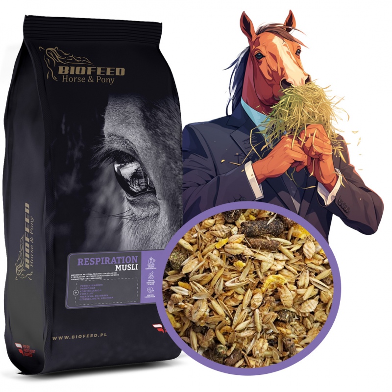 Biofeed Horse&Pony Respiration Musli - mieszanka dla konia wspomagająca układ oddechowy 20kg