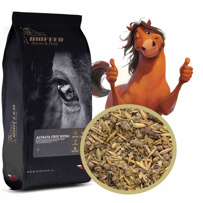 Biofeed Horse&Pony Sensitive Alfalfa Free Musli - pasza dla koni z wrażliwym układem pokarmowym 20kg