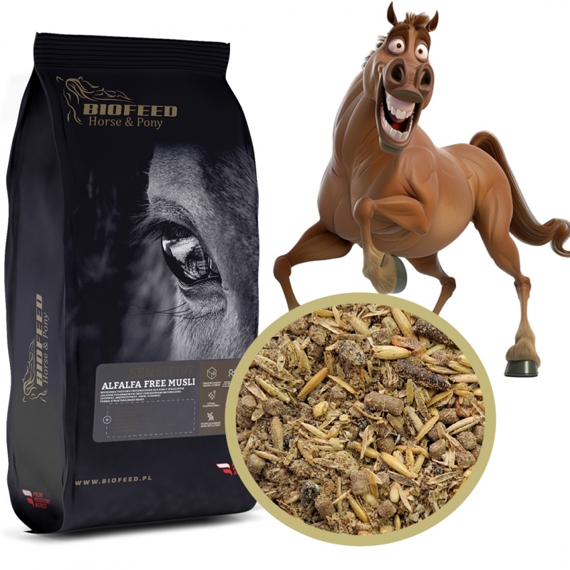 Biofeed Horse&Pony Sensitive Alfalfa Free Musli - pasza dla koni z wrażliwym układem pokarmowym 20kg