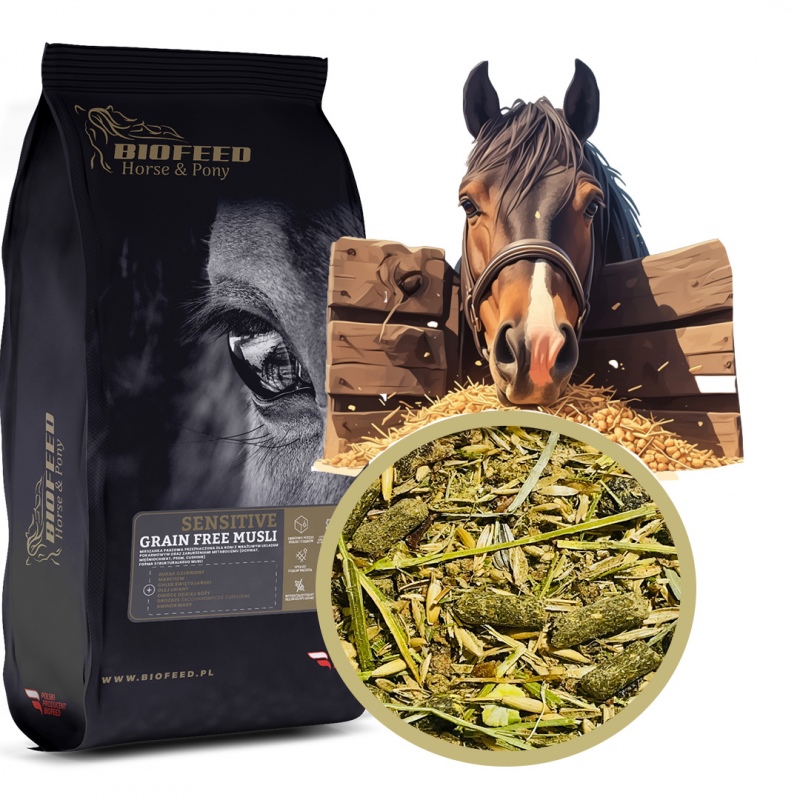 Biofeed Horse&Pony Sensitive Grain Free Musli - mieszanka dla koni z wrażliwym układem pokarmowym 20kg