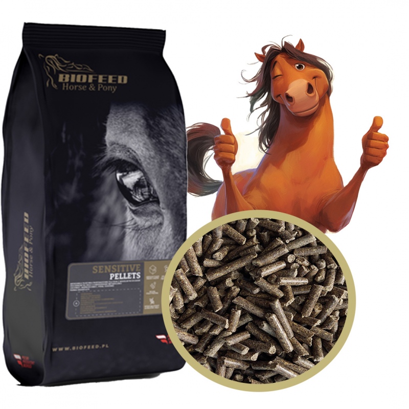 Biofeed Horse&Pony Sensitive Pellets Grain Free - granulat dla koni z wrażliwym układem pokarmowym 25kg