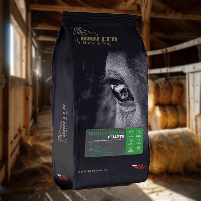 Biofeed Horse&Pony Whole Grain Pellets - pasza dla konia uzupełniająca dietę opartą na sianie 25kg