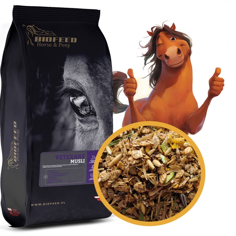 Biofeed Horse&Pony Veterans Musli - pasza dla koni starszych 20kg