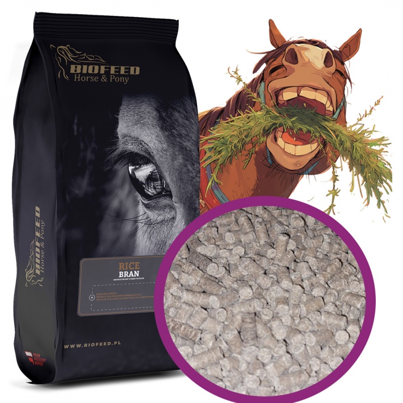 Biofeed Horse&Pony Rice Bran Granulated - granulowane otręby ryżowe dla koni 20kg