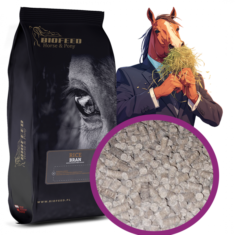 Biofeed Horse&Pony Rice Bran Granulated - granulowane otręby ryżowe dla koni 20kg